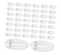 ELAYARD 50pcs Clear DIY Hair Clip Bases Transparent Plastic Single Prong Unfinished Barrettes for Crafting Hairpins and Hair Bow Accessories Strong Grip Lightweight Hairpin Clips for Daily