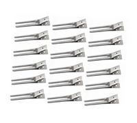 ELAYARD 50pcs Iron Hair Clips Fork Design Clamps Silver Metal DIY Bang Clips Easy to Open No Hair Kinks Lightweight for Washing Your Face and Perm