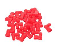 ELAYARD 50pcs Miniature Doll Dress Up Shoes Decorative Doll Boots for Mini House Accessories Christmas Red Plastic Craft Decorations