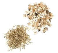 ELAYARD 50pcs Small Antique Brass Jewelry Box Hinges Pure Copper Mini Cabinet Folding Connectors for Wooden Boxes Crafts Dollhouses
