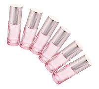 ELAYARD 5ml Pink Glass Roller Bottles 6pcs Refillable Portable Essential Oil Containers Roller Ball for Travel and Aromatherapy