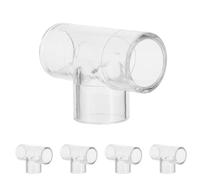 ELAYARD 5pcs 0.79" Acrylic T-Joint Pipe Connector 20mm Inner Diameter Equal Diameter Tee Adapter for Aquarium Plumbing Fluid Tubing