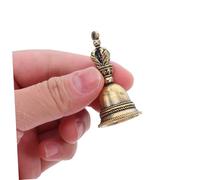 ELAYARD 5Pcs Brass Handheld Ritual Bell Vintage Style Key Pendant Hanging Decoration with Polished Thick Texture for Sacred Altar Desktop Ornament