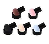 ELAYARD 5pcs Dual-use Mushroom Shape Makeup Sponges Dry and Wet Cosmetic Face Powder Applicators Mixed Colors for Foundation Blending and Powder Application