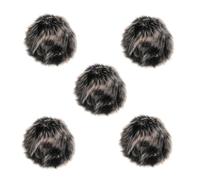 ELAYARD 5pcs Furry Microphone Covers Windproof Wind Muffs Clip Mics Outdoor Recording Live Streaming Interviews Noise Reduction