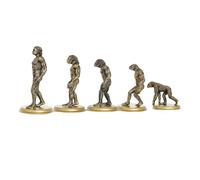 ELAYARD 5pcs Human Evolution Dark Gold Funny Primitive Model Educational Human Figures for Learning History Creative Teaching Aid and Imaginative Play