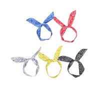 ELAYARD 5pcs Paisley Rabbit Ear Wire Headbands for Women Cloth Material Adorable Bunny Ear Design Creative Photo Props Comfortable and Stylish Hair Bands for Holiday