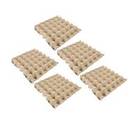 ELAYARD 5pcs Paper Pulp Egg Boxes, Stackable Beige Egg Trays for Refrigerator Organisation, Not Easy to Deform or Break, 30-count Storage Pack