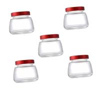 ELAYARD 5pcs Transparent Mini Glass Sealed Storage Jars with Lids Small Empty Containers for Jam Honey Edible Bird's Nest Seasoning Multifunctional Food Storage