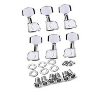 ELAYARD 6 PCS Sealed Electric Guitar Machine Heads Lr Set with Threaded Bushings and Screws Metal Tuning Pegs for Left Right Hand Electric Guitars Easy Installation