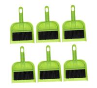 ELAYARD 6 Sets Mini Dustpan and Brush Household Cleaning Kit with Pointed Bristles for Desktop Keyboard Hair Debris Candy Green for Home Car Office Cleaning