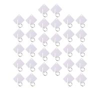 ELAYARD 60pcs White Acrylic Hanging Key Tags with Stainless Steel Rings, Reusable and Portable Identification Tags for Bags and Luggage, for Hotels and Travel Organisation