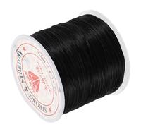 ELAYARD 6mm Black Elastic Hair Extension Thread Invisible Stretch Beading String for Long Hair Bundles Abrasion-Resistant Silicone Wire and Jewelry Making