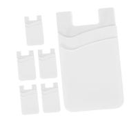 ELAYARD 6pcs Adhesive Silicone Phone Wallet Card Holders Dual Slot Credit Card Holder for Phone Back Flexible Scratch Resistant Compatible with Various Smartphone Models