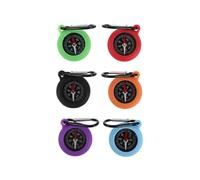 ELAYARD 6pcs Carabiner Hook Compass Keychain Set, Survival Compass with Clip for Hiking, Backpacking, Outdoor Adventure and Camping Accessories