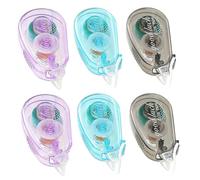 ELAYARD 6pcs Double Sided Tape Roller Permanent Adhesive Dots for Scrapbooking Crafts Journaling School Office Fast Drying Removable Design Portable Crafting Supplies