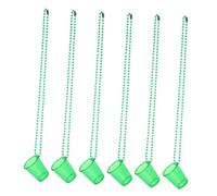 ELAYARD 6Pcs Green Shot Glass Necklaces Reusable Beaded Plastic Party Accessories for Bachelorette St Patricks Day Bridal Shower Wedding Decorations
