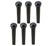 ELAYARD 6Pcs Guitar Bridge Pegs with Blue Cat Eye Inlay Plastic String Tuning Pins for Acoustic and Stringed Instruments Easy to Install Replacement Bridge Parts