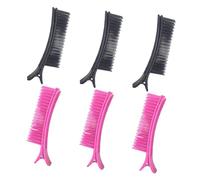 ELAYARD 6pcs Hair Sectioning Clips for Women Non-slip Grip Hairdressing Accessories for Precise Styling Haircuts Makeup and Coloring Comfortable Professional Salon Tools in Black and Pink