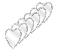 ELAYARD 6pcs Heart-shaped Junk Phone Case Kit with Portable Pocket Makeup Mirror and Wear-resistant Metal Glass Design for DIY Travel Cellphone Accessories