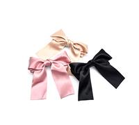 ELAYARD 6Pcs Long Ribbon Bow Hair Clips for Women Elegant Hair Accessories Burgundy Dark Green Khaki and Navy for Parties Photography and Everyday Wear