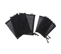 ELAYARD 6pcs Mesh Document Bag File Bag Zipper for Office School Supplies Storage Small Black Pouch