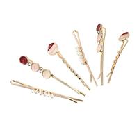 ELAYARD 6pcs Metal Heart Hair Clips Rhinestone Stylish Hair Barrettes for for Weddings Anniversaries and Daily Use Easy to Attach
