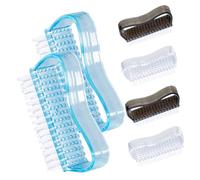 ELAYARD 6Pcs Nail Brush Comfortable Grip Fingernail Scrub for Cleaning Nails Transparent Colors for Nail Art Gardening and Daily Use