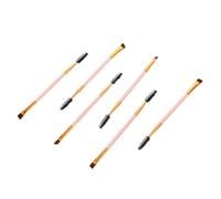 ELAYARD 6pcs Portable Lash Curler Angled Eye Brow Brush Multifunctional Two-in-one Artificial Fiber Wood Aluminum Beauty Tool for Eye Makeup Gift for Women