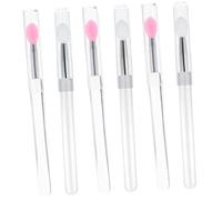 ELAYARD 6Pcs Portable Silicone Lip Mask Brushes with Lids Multi-use Makeup Applicators for Precise Lipstick and Concealer Application Soft Heads for Daily Beauty Tools