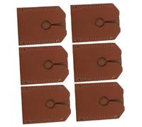 ELAYARD 6pcs Razor Cover Protective Case for Travel Men Pu Leather Razor Head Storage Sleeve Shaving Accessories Home Use