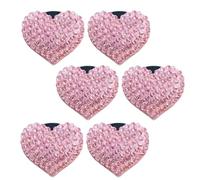 ELAYARD 6pcs Rhinestone Heart Car Air Vent Clips Aromatherapy Diffuser Pink Car Fragrance Diffuser for Front Dash Air Outlet Vent Charms