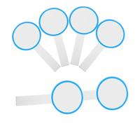 ELAYARD 6Pcs Single Sided Writable Scoreboards Handheld Dry Erase Whiteboards for Voting and Scoring Score Paddles for Judges and Students Blue Circle