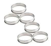 ELAYARD 6Pcs Small Stainless Steel Cake and Mousse Rings Non-Stick Mold Detachable Baking Tool for Cookies Candy Jellies DIY Desserts Easy to Clean Portable