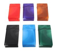 ELAYARD 6pcs Solid Plastic Cigarette Case Set with Marbled Modern Pattern, and Portable Large Capacity Cigarette Container for Everyday Carry and Daily Commutes Color