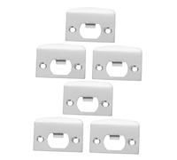 ELAYARD 6pcs Stainless Steel Deadbolt Strike Plates Door Hole Cover Plates D-Shaped Reinforcement for Wooden Locks Rust-Resistant Door Hole Fillers Secure Lock Tongue Fixation