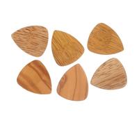 ELAYARD 6pcs Wooden Guitar Picks Set Mixed Tone Plectrums for Acoustic Electric Bass Guitar in Walnut Olive Rosewood Compact Multifunctional Accessories Random Color