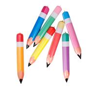 ELAYARD 7pcs Inflatable Pencil Balloons for Classroom Decoration PVC Giant Pencil Props in Orange Yellow Purple Green Red for Birthday Parties and Fun Events