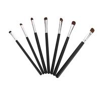 ELAYARD 7pcs Premium Eye Makeup Brush Set with Portable Design Soft Hair Bristles Black Handle Silver Ferrule Suitable for Precise Eyeshadow and Eyeliner Application