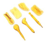ELAYARD 7pcs Resin Gua Sha Scraping Massager Kit for Face Head Neck Legs Feet Meridian Therapy Tool for Muscle Relief Stress Reduction Versatile Body Care