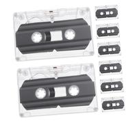 ELAYARD 8pcs Blank Cassette Tapes with Clear Case Recordable Retro Audio Cassettes for DIY Vintage Party Messages Teaching Speech and Music Recording Portable and Lightweight