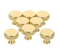 ELAYARD 8pcs Drawer Cabinet Handle Drawer Pulls Vintage Style Single-Hole Wardrobe Handle Dresser Hardware Knobs Gray Knurled Cabinet Knobs Aluminum Alloy Golden
