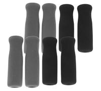 ELAYARD 8pcs Non-Slip Crutch Handle Grip Covers for Walker with Soft Sponge Foam Central Hole Cane Replacement Wraps Black Grey Padded Hand Grips for Comfortable Walking Aid