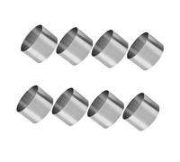 ELAYARD 8pcs Stainless Steel Cake Rings for Baking Round Pastry Molds Non-Stick Cooking Rings for Crumpets Tiramisu Mousse Desserts Compact Home Use