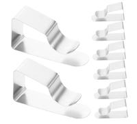 ELAYARD 8pcs Stainless Steel Trapezoid Tablecloth Holders Non-slip One-piece Table Skirt Clamps Heavy Duty Table Clips for Wedding Party Outdoor Picnic