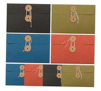 ELAYARD 8Pcs Thickened Vintage Paper Envelopes with String Tie Closure Multifunctional Storage Bags for School Paper Pockets Card and Document Organizer Recyclable Kraft File Folders in