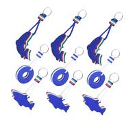 ELAYARD 9pcs Floating Keychains with Cartoon Dolphin Shark Lifebuoy Designs Anti-lost Buoyant Key Holder for Boats Surfing Water Sports Pool Beach Activities