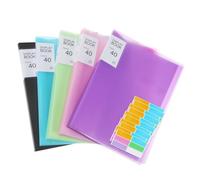 ELAYARD A4 Plastic Folder with Sleeves 5pcs, 40-Pocket Presentation Document Organizer with Stickers, Portfolio Folder for Artwork and Office Paperwork Management