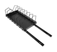 ELAYARD Adjustable Metal Pot Lid Organizer with Dividers Sliding Rail Kitchen Rack for Vertical Plate Rack Cabinet Cutting Board Holder Space-saving Cookware Storage for Home and