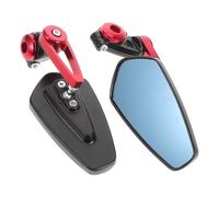 ELAYARD Adjustable Motorcycle Rearview Mirrors with Blue Glass Durable Handlebar Replacement for Motorcycles Scooters Bikes Wide View Stylish Red Design for Enhanced Safety